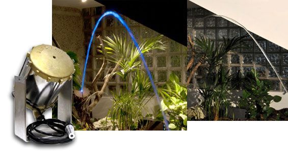 Laminar nozzle jet for water feature fountains Fountain kit to perform laminar flow nozzle jet