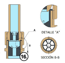 Design of nozzle with ball joint and flow stabilizer Nozzle with ball joint and laminar flow stabilizer