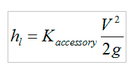 Pressure losses calculations for fountains