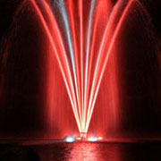 Lake floating fountain. Trellis and Sky Geyser